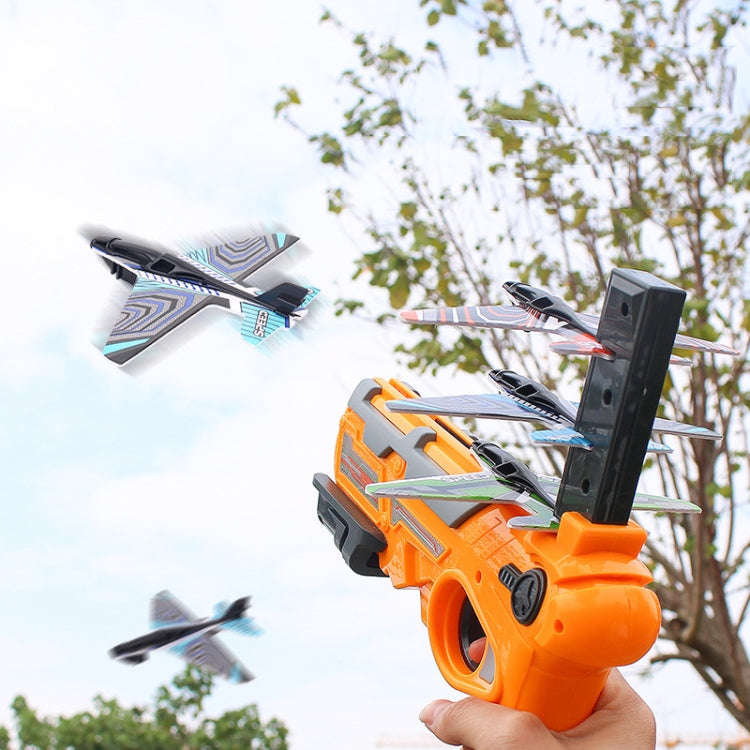 BY-0212 Foam Plane Hand Throw Catapult Aircraft Launcher Glider Model, Blue Catapult + 4 x Planes...