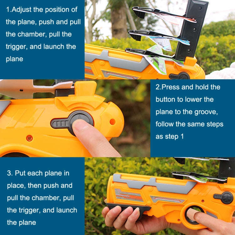 BY-0212 Foam Plane Hand Throw Catapult Aircraft Launcher Glider Model, Blue Catapult + 4 x Planes...