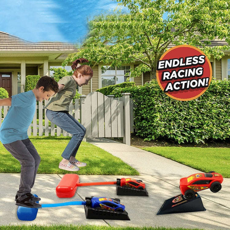 Pedal Catapult Launch Aerodynamic Car Parent-child Outdoor Competitive Racing, Red, Red + Blue Ca...
