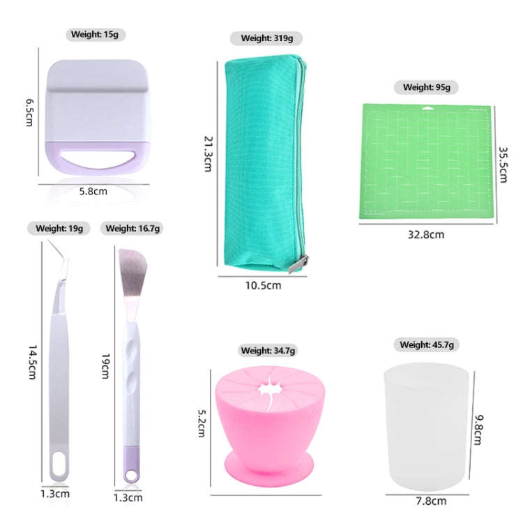 Vinyl Weeding Tool Set DIY Silhouette Embossed Engraving Tool, 5 In 1, 5 In 1+Cutting Pad, 5 In 1...