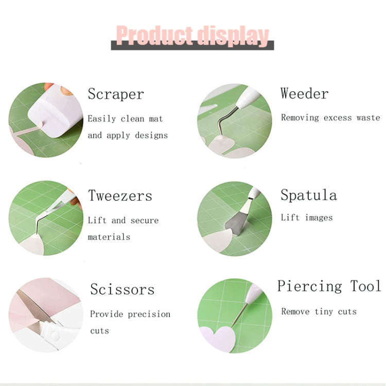 Vinyl Weeding Tool Set DIY Silhouette Embossed Engraving Tool, 5 In 1, 5 In 1+Cutting Pad, 5 In 1...