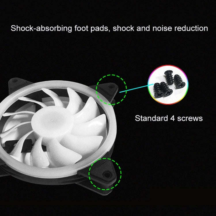 Computer CPU RGB luminous Radiator, 1 Fan+Remote Control, 2 Fans+Remote Control, 3 Fans+Remote Co...