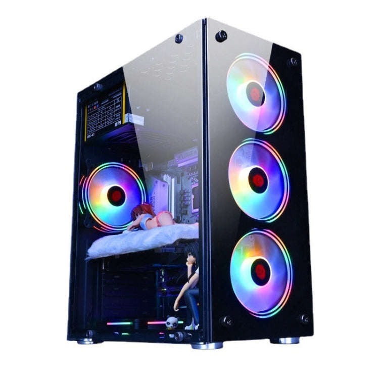 Computer CPU RGB luminous Radiator, 1 Fan+Remote Control, 2 Fans+Remote Control, 3 Fans+Remote Co...