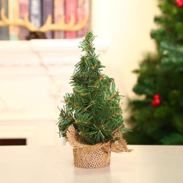 Hemp Bottom Mini Christmas Tree Shopping Mall Window Desktop Decoration, Size:, A-S11 20cm, A-S10...
