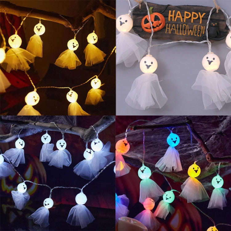 LED Halloween Decoration Luminous Cloth Ghost Ornament String Light, 1.5m 10 Lights, 3m 20 Lights...