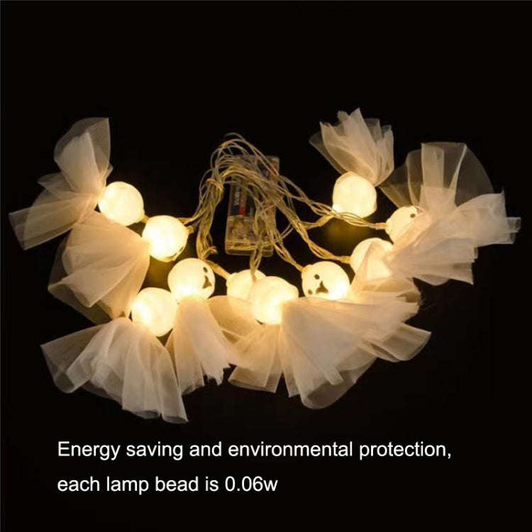 LED Halloween Decoration Luminous Cloth Ghost Ornament String Light, 1.5m 10 Lights, 3m 20 Lights...