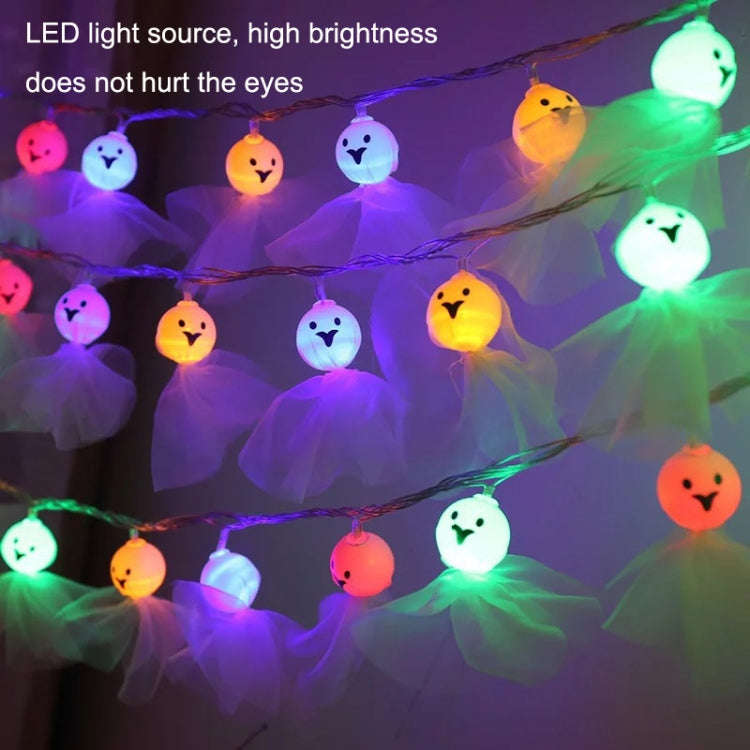 LED Halloween Decoration Luminous Cloth Ghost Ornament String Light, 1.5m 10 Lights, 3m 20 Lights...