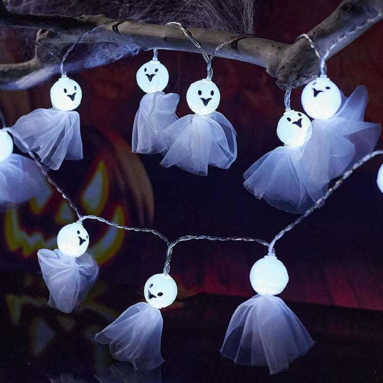 LED Halloween Decoration Luminous Cloth Ghost Ornament String Light, 1.5m 10 Lights, 3m 20 Lights...