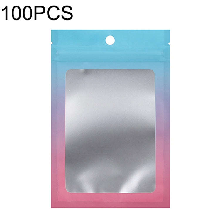 100PCS Aluminum Foil Ziplock Bag Jewelry Data Cable Sealed Packaging Bag, Size:, 7.5x10cm (Pink G...