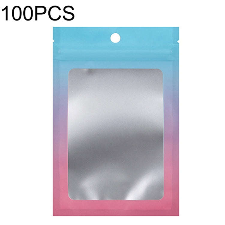 100PCS Aluminum Foil Ziplock Bag Jewelry Data Cable Sealed Packaging Bag, Size:, 7.5x10cm (Pink G...