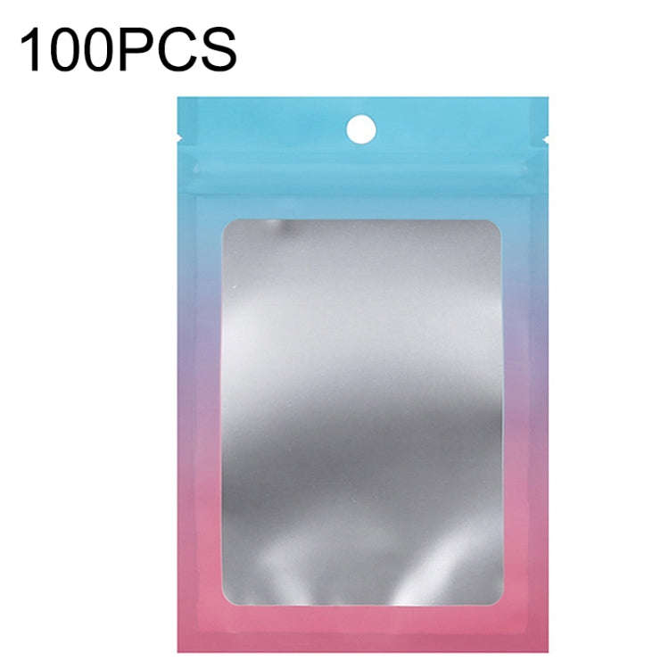 100PCS Aluminum Foil Ziplock Bag Jewelry Data Cable Sealed Packaging Bag, Size:, 7.5x10cm (Pink G...