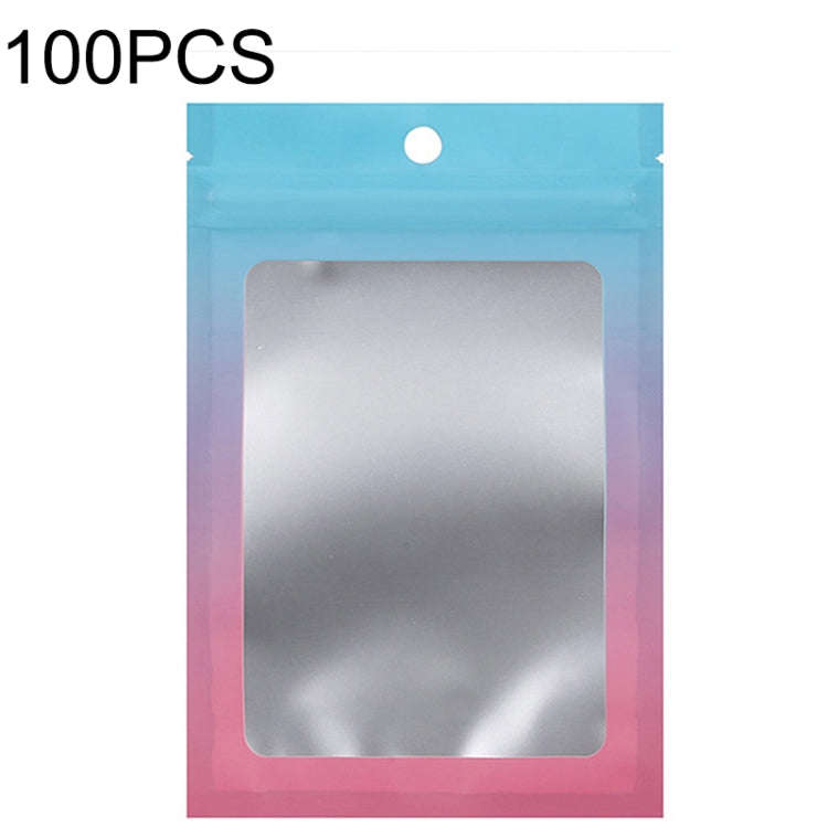 100PCS Aluminum Foil Ziplock Bag Jewelry Data Cable Sealed Packaging Bag, Size:, 7.5x10cm (Pink G...