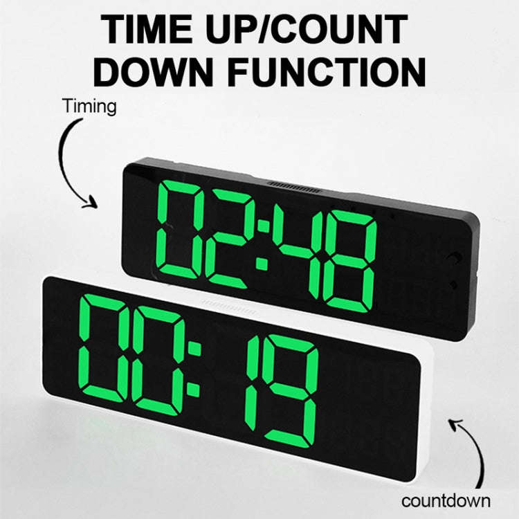 6629 13 Inch Multifunctional LED Living Room Large Screen Wall Clock, 13 Inch Black Shell Orange ...