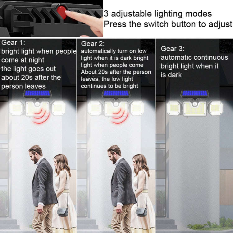 Solar Human Body Sensor Light LED Outdoor Waterproof Garden Light, Style:, Split 226LED