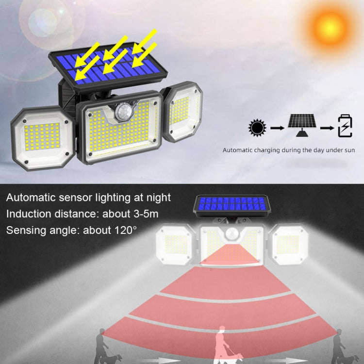 Solar Human Body Sensor Light LED Outdoor Waterproof Garden Light, Style:, Split 226LED