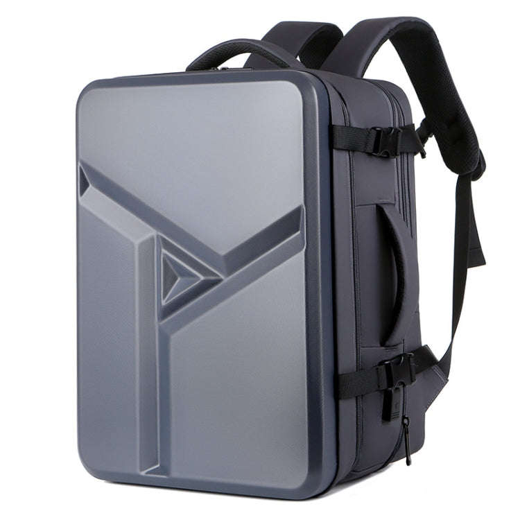 Large-capacity Waterproof Expandable Hard Shell Backpack with USB Charging Hole, 161 Light Grey, ...