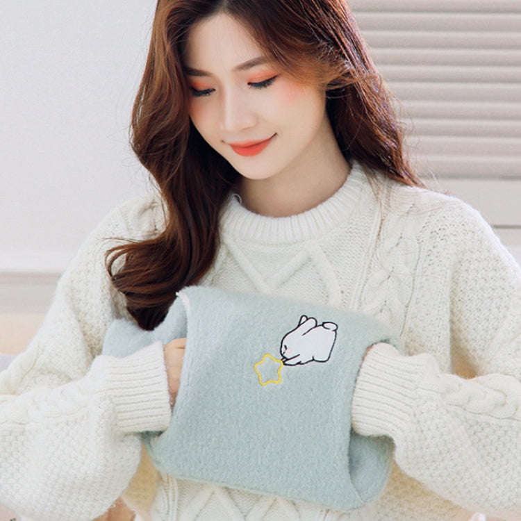Detachable Washing Cloth Cover Rubber Hot Water Bag Can Be Intervened, Gray Clouds 1000ML