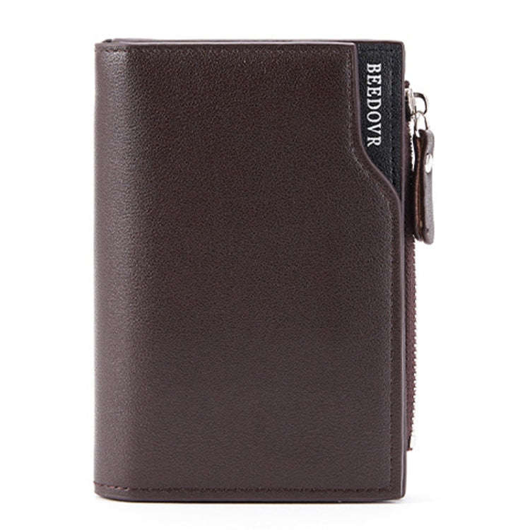 BEEDOVR 9902 Men Short Wallet Multi-card Zipper ID Bag, BEEDOVR 9902 Black, BEEDOVR 9902 Brown