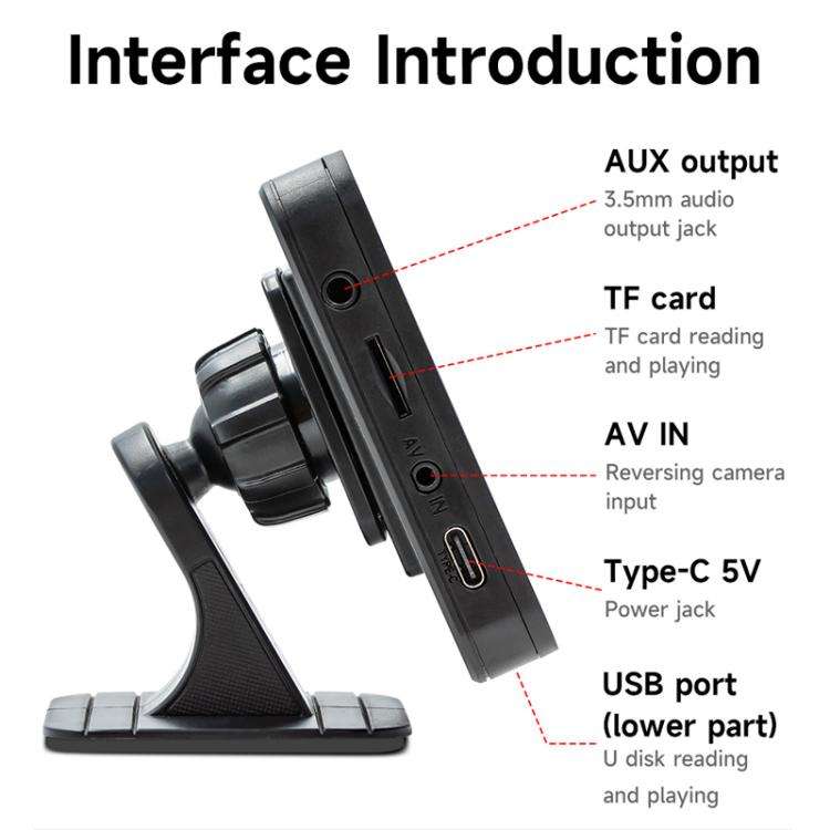 CarPlay/Android Auto Wireless Screen Projection Portable MP5