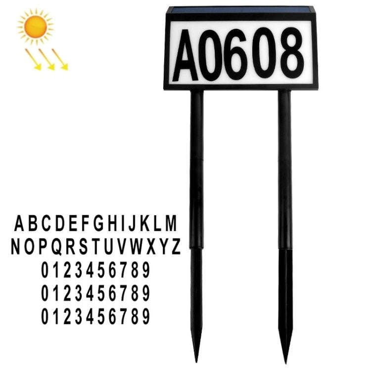 Solar LED Light Control Waterproof Plug Door Light, Style:, 5 Letters + 3 Sets Numbers, 26 Letter...