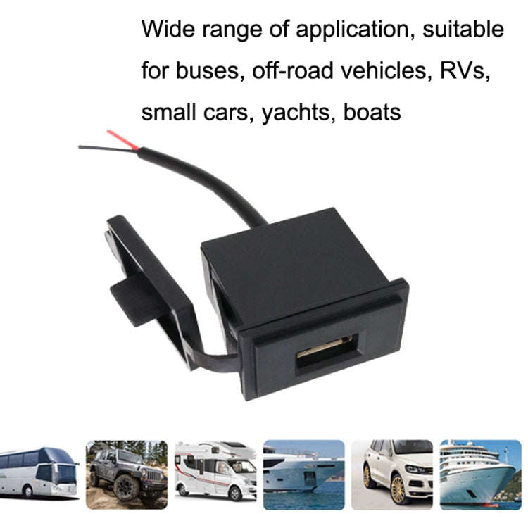 2PCS 2.4 A Motor Boat Trailer Car Modified Square Single USB Car Charger, 2PCS 2.4 A