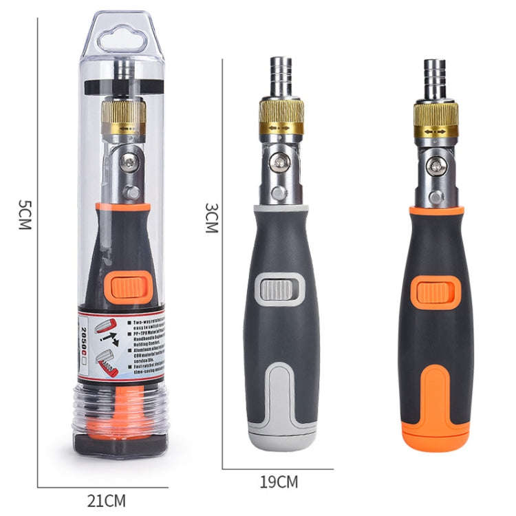 2050C Portable 10 In 1 Hidden Bits Multi-angle Ratchet Corner Screwdriver Set, 10 In 1 Orange, 10...