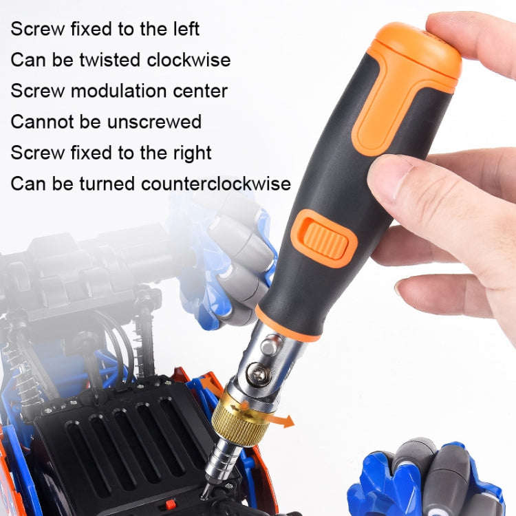 2050C Portable 10 In 1 Hidden Bits Multi-angle Ratchet Corner Screwdriver Set, 10 In 1 Orange, 10...