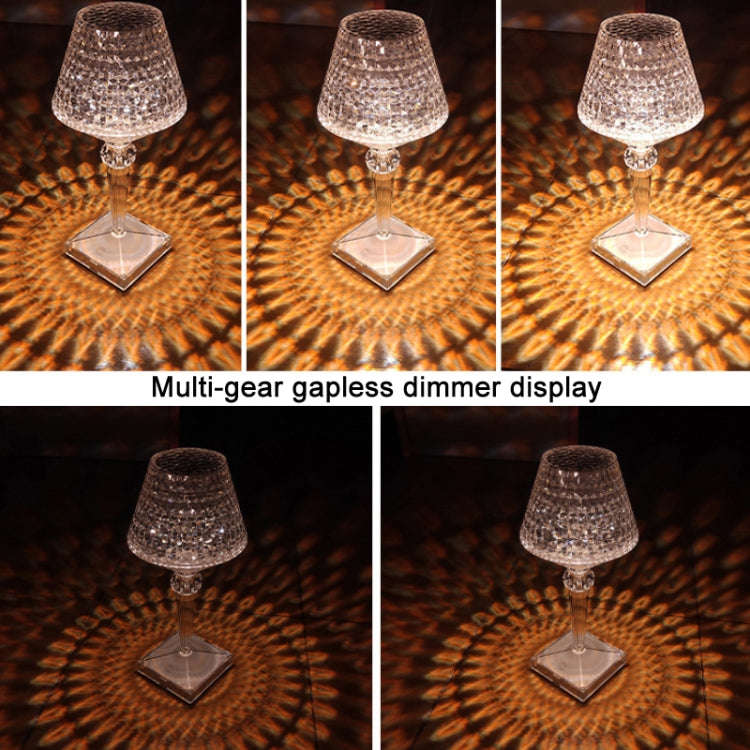 Bedside Crystal Table Lamp LED Wine Glass Night Light, Specification:, Remote Control RGB16 Colors