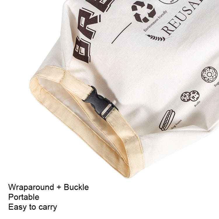 Cotton TPU Bread Bag With Clasp Reusable Storage Bag, Bread Bag White, Bread Bag Beige