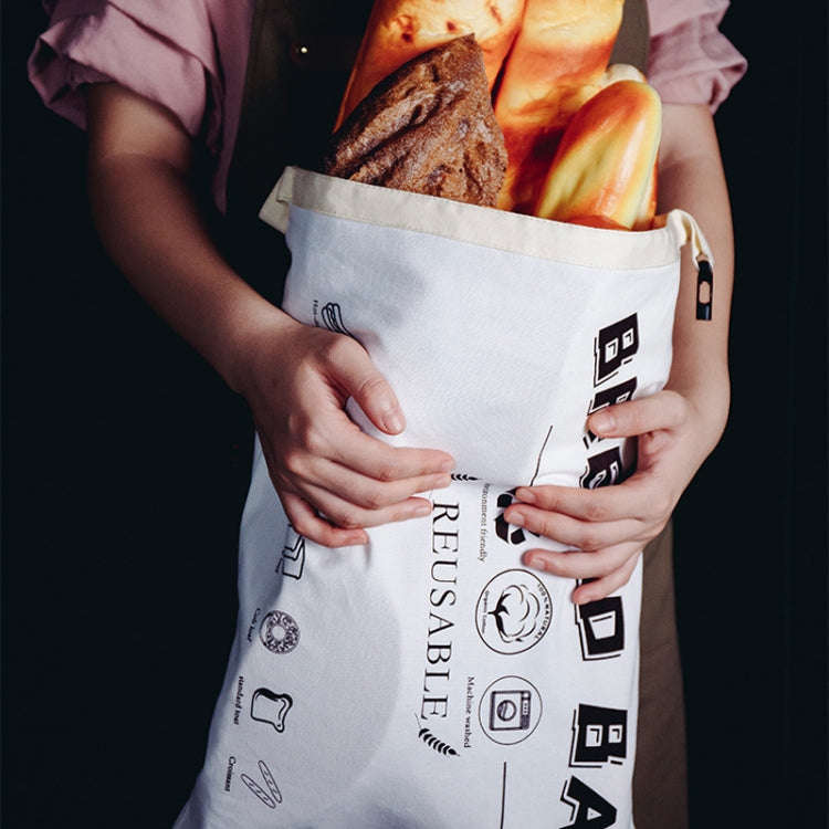 Cotton TPU Bread Bag With Clasp Reusable Storage Bag, Bread Bag White, Bread Bag Beige