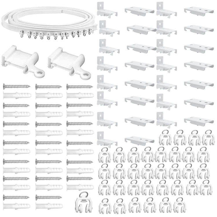 Model Steel Rail Bending Curtain Rail Flexible Guide Set, Size:, 5m White