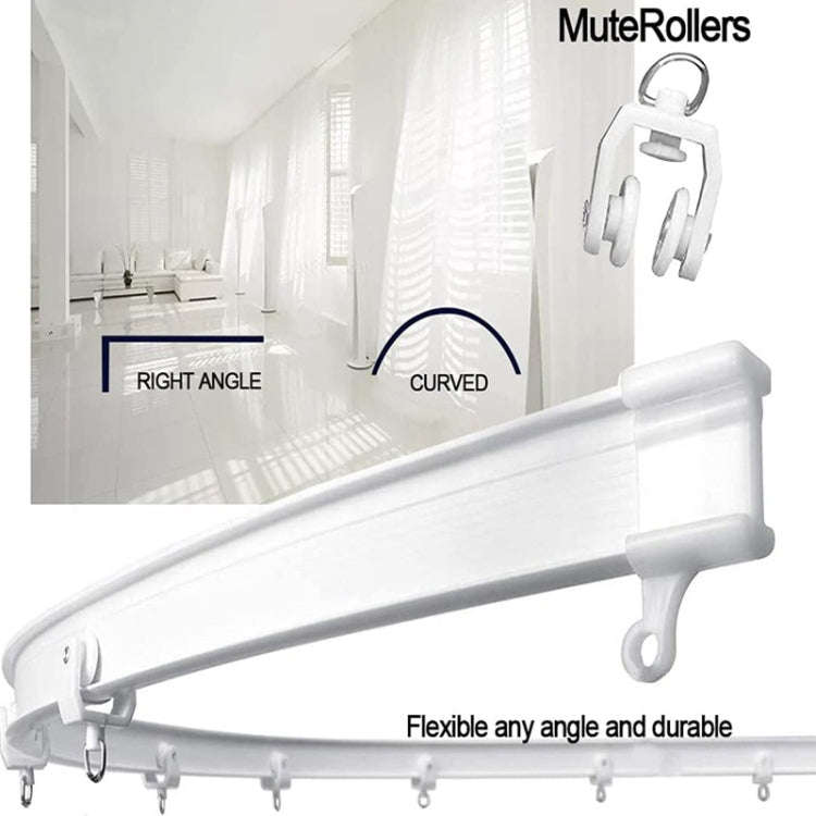 Model Steel Rail Bending Curtain Rail Flexible Guide Set, Size:, 5m White