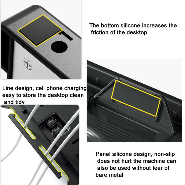 Double Layer Foldable Lift Laptop Stand  Aluminum Computer Heightening Bracket
