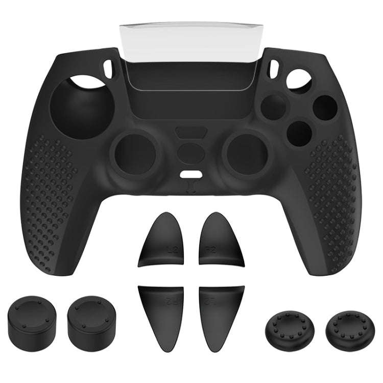 For PS5 Game Controller Joystick Cap Silicone Protective Cover Kit Dustproof Case, Black Polka Do...
