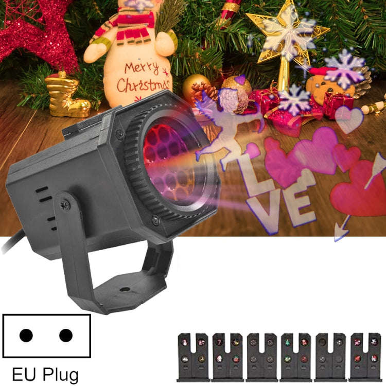 8W LED Christmas Colorful Rotating Laser Atmosphere Light Random Pattern Delivery, US Plug with 6...