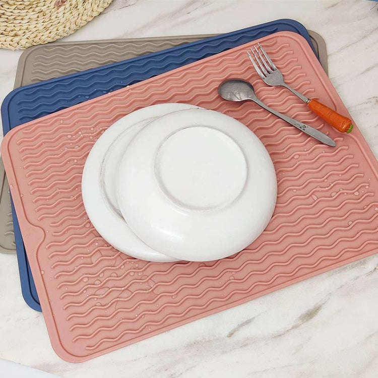 TPR Thickened Thermal Pad Wave Pattern Drain Anti-Slip Mat, Khaki Blue, Khaki Pink, Khaki Gray