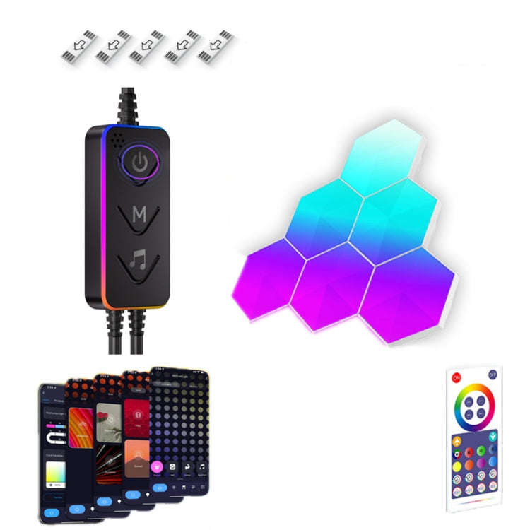 Gaming Ambient Light Smart Chiclet Backdrop Quantum Wall Light, Versions:, 3pcs Bluetooth, 6pcs B...