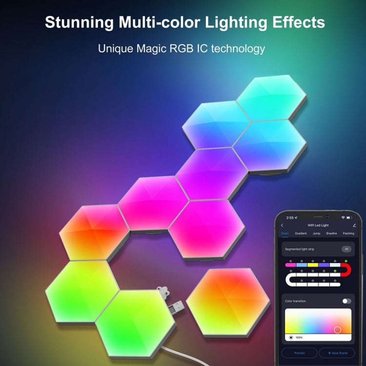 Gaming Ambient Light Smart Chiclet Backdrop Quantum Wall Light, Versions:, 3pcs Bluetooth, 6pcs B...