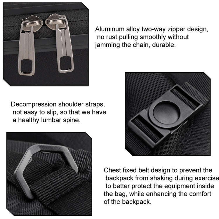 For DJI AVATA  Storage Bag Hard Shell Waterproof Shoulder Bag Backpack, Style 1 Brushed Gray Blac...