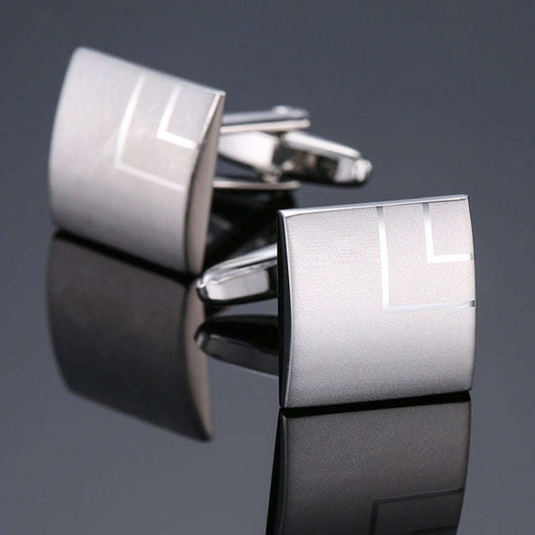 Laser Metal Brass Men Shirt Cufflinks, Silver, Silver laser, Silver folding, Black square, Silver...