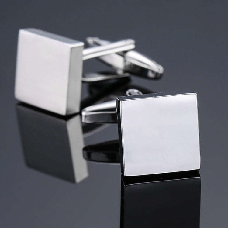 Laser Metal Brass Men Shirt Cufflinks, Silver, Silver laser, Silver folding, Black square, Silver...