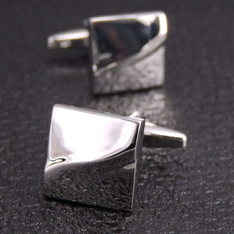 Laser Metal Brass Men Shirt Cufflinks, Silver, Silver laser, Silver folding, Black square, Silver...