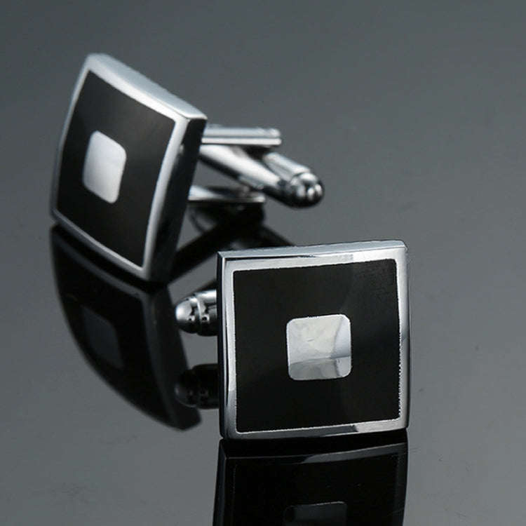 Laser Metal Brass Men Shirt Cufflinks, Silver, Silver laser, Silver folding, Black square, Silver...