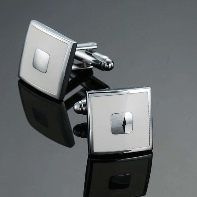 Laser Metal Brass Men Shirt Cufflinks, Silver, Silver laser, Silver folding, Black square, Silver...