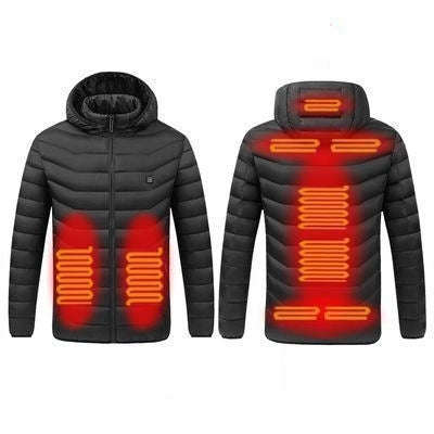USB Winter Electric Heated Jacket Warm Thermal Jacket, 4 Zone Blue S, 4 Zone Blue M, 4 Zone Blue ...