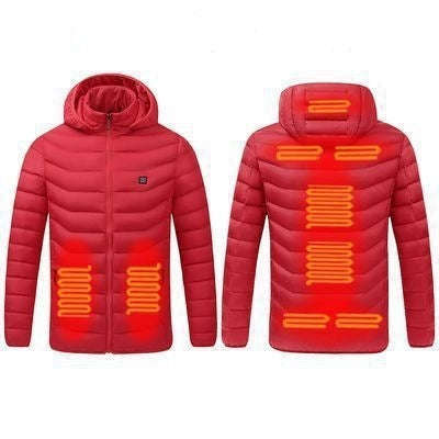 USB Winter Electric Heated Jacket Warm Thermal Jacket, 4 Zone Blue S, 4 Zone Blue M, 4 Zone Blue ...