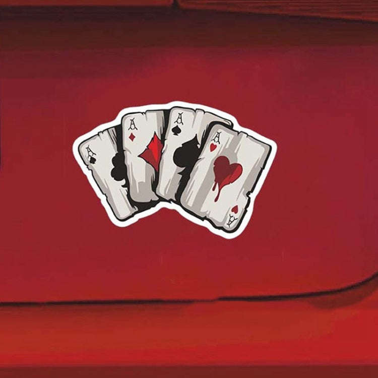 10 PCS Colourful Spray-painted Reflective Playing Card Sticker, Playing Card