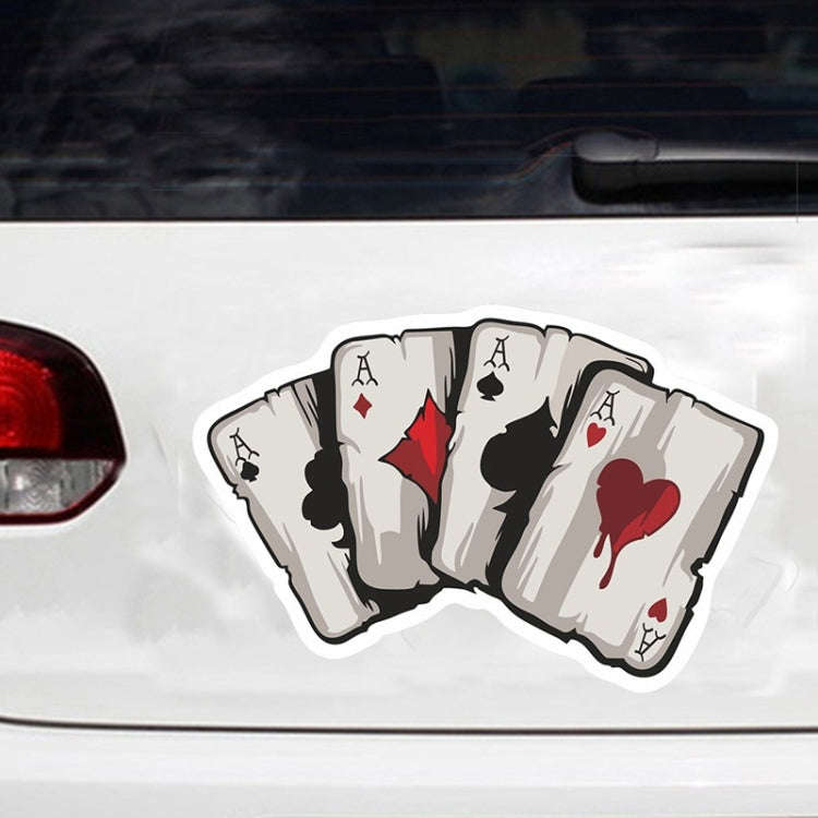 10 PCS Colourful Spray-painted Reflective Playing Card Sticker, Playing Card