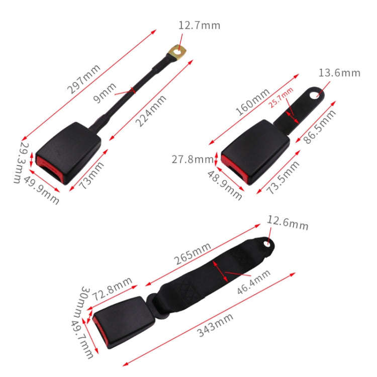 Universal 3-point Car Retrofit Seat Belt With Emergency Locking, Iron Bar Latch, Iron Buckle, Bra...