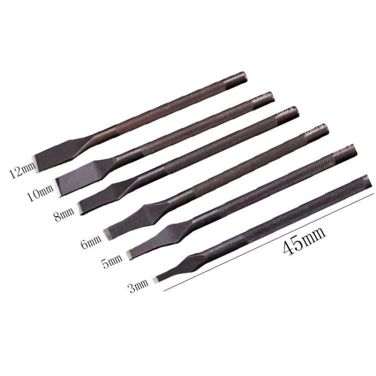 ER018 2pcs Card Position Cut Cowhide Leather Word Cut DIY Tool, Size: 3mm, 3mm, 5mm, 6mm, 8mm, 10...
